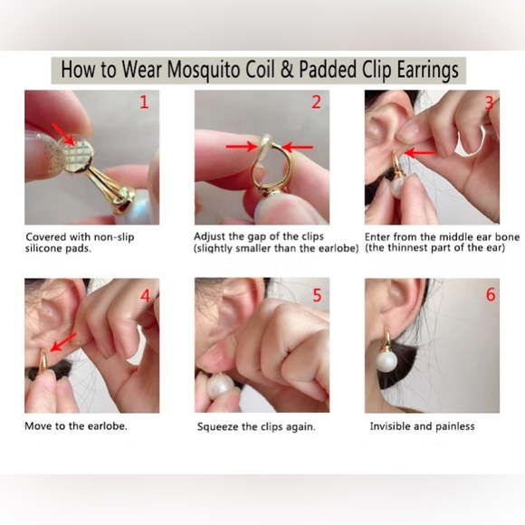 Faux Pearl Drop Clip On Earrings - Picture 7 of 7